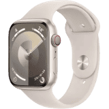Apple Watch Series 9 | GPS + Cellular 41mm Starlight Case & Starlight Sport Band | Starlight Sport Strap
