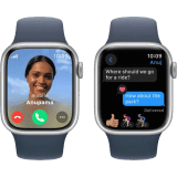 Apple Watch Series 9  | M/L |  41mm |  GPS | Cellular | Silver Aluminium Case with Storm Blue Sport Band | MRHW3HN/A