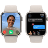Apple Watch Series 9 | GPS + Cellular 41mm Starlight Case & Starlight Sport Band | Starlight Sport Strap