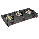 Sunblaze Onyx Glass Top 3 Brass Burner Gas Stove