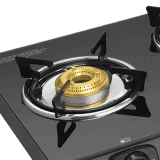 Sunblaze Onyx Glass Top 3 Brass Burner Gas Stove
