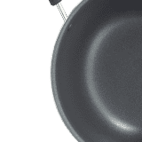 Prestige Omega Select Plus Aluminium Non-Stick Flat Base Kadhai with Lid | 27 cm | Black