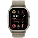 Apple Watch Ultra 2 | GPS + Cellular 49mm Titanium Case with Olive Alpine Loop  Large  | Olive Green Strap