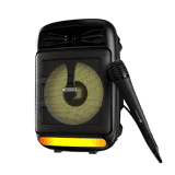 Portronics | Melomix | 20W  | Portable Bluetooth Speaker  | Karaoke Mic | RGB Light Modes | Black