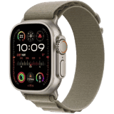 Apple Watch Ultra 2 | GPS + Cellular 49mm Titanium Case with Olive Alpine Loop  Large  | Olive Green Strap