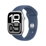 Apple Watch Series 10 | GPS | 42mm | M/L | Silver Aluminium with Denim Sport Band | Denim Strap | MWWC3HN/A