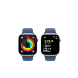 Apple Watch Series 10 | GPS | Cellular | 46mm | S/M |  Silver Aluminium Case With Sport Band | Denim Strap | MWY03HN/A