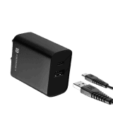 Portronics Mach Adapto 70 Dual Port Fast Charging Adaptor | 33 W | Black | POR 2029