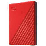 WD My Passport 4 TB External Hard Disk Drive | Red & Black