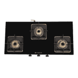 Faber Slim Gas stove glass cooktop | 3 burner | Black | Hob Cooktop Remo 3BB BK