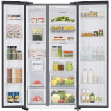 SAMSUNG 653 L Frost Free Side by Side 5 Star Refrigerator | RS76CG8115B1HL | Black Matt