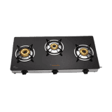 Butterfly Radiant Jumbo Glass Top Gas Stove | 3 Burner | Black