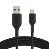 Belkin Data Cable | Type C | Tough Unbreakable Braided Nylon Cable | 1 Meter | Black