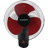 Crompton High Speed Torpedo | 400 mm | 3 Blade Wall Fan | Red Black