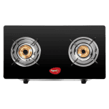 Pigeon by Stovekraft Favourite Glass Top Gas Stove |  2 Burner  | Manual Ignition | Black