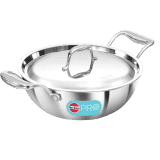 Hawkins Pro Deep-Fry Pan | Kadhai | Lid 2.5 L | Triply Induction Bottom |  Stainless Steel