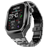 Fire-Boltt Elemento Stainless Steel BT Calling Detachable Case Smartwatch | 49.5 mm | Black