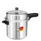 Pigeon Deluxe Aluminium Outer Lid Pressure Cooker | 12 L | Silver