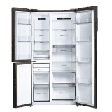 Haier | HRT-683KG | 628L | Frost Free Inverter Triple Door Side by Side Refrigerator | Black Glass
