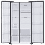 SAMSUNG 653 Litres 3 Star Auto Defrost Side by Side Refrigerator with Twin Cooling Plus | RS76CB811333HL | Glam Deep Charcoal
