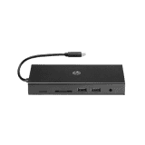 HP Travel USB-C Multi Port Hub Docking Station with USB-C, RJ-45, HDMI, SD and Micro SD Slots - 1C1Y5AA | Black