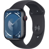 Apple Watch Series 9 | GPS + Cellular 45mm Midnight Case & Midnight Sport Band | Midnight Strap