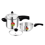 Nolta Hamara Collection Stainless Steel Pressure Cooker 5L+3L