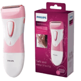 PHILIPS SatinShave Essential Women's Electric Shaver for Legs, Cordless Wet and Dry Use  | HP6306 |  Trimmer 60 min Runtime 10 Length Settings | Multicolor