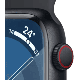 Apple Watch Series 9 | GPS + Cellular 45mm Midnight Case & Midnight Sport Band | Midnight Strap