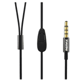 Remax RM-303 3.5mm Plug Wired Earphones with Mic Pure Music in-Ear Headphones for Computer Mobile Phone | Black