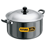 Hawkins | Stewpot |Futura | 8.5 L |  28 cm | Hard Anodised Cook-n-Serve | Aluminium | Black