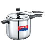 Prestige Nakshatra Alpha Pressure Cooker | 7 L | Stainless Steel Gas and Induction Compatible | Silver