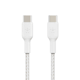 Belkin USB-C to USB-C Braided 3.3 Feet 1 Meter Fast charging Type C Cable | 60W | White