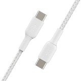 Belkin USB-C to USB-C Braided 3.3 Feet 1 Meter Fast charging Type C Cable | 60W | White