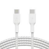 Belkin USB-C to USB-C Braided 3.3 Feet 1 Meter Fast charging Type C Cable | 60W | White