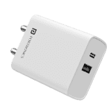 Portronics Adapto 70 Fast Charger Adapter | 33W | Dual Output | USB  Type C | White