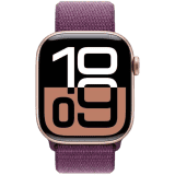 Apple Watch Series 10 | GPS | 42mm | Rose Gold Aluminium with Plum Sport Loop | Plum Strap