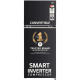 LG Frost Free Double Door 3 Star Convertible Refrigerator | 246 L | with Inverter Compressor | Ebony sheen | GL S262SESX