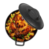 Mr. Butler | Natural Cookware Pre-Seasoned Cast Iron Dutch Oven Pot with Lid | 10 inch |  5 L | Cast Iron