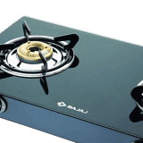 BAJAJ GP6 Stainless Steel Glass Gas Stove | 2 Burner | Black