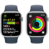 Apple Watch Series 9 | GPS + Cellular 45mm Silver Case & Storm Blue Sport Band | Silver Strap