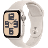 Apple Watch SE | GPS + Cellular 40mm Starlight Case & Starlight Sport Band | Starlight Sport Strap