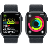 Apple Watch Series 9 | GPS + Cellular 45mm Midnight Case & Midnight Sport Loop | Midnight Strap