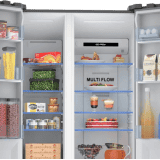 Haier Frost Free 570 L Side By Side refrigerator | HRF-622KS HR/NF 570L SBS | Black Steel