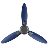 Usha Bloom Magnolia 1250mm wattage 78 Goodbye Dust Ceiling Fan with Anti Dust Feature | Sparkle Grey and Blue