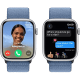 Apple Watch Series 9 | GPS 45mm Silver Aluminium Case with Winter Blue Sport Loop | Silver Strap
