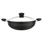 Greenchef Namo Nonstick Aluminium Cookware Kadai with Stainless Steel Lid | 260 mm