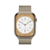 APPLE WATCH SERIES 8 45MM GOLD STAINLESS STEEL CASE GOLD STAINLESS STEEL MILANESE LOOP CEL