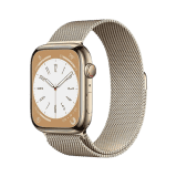 APPLE WATCH SERIES 8 45MM GOLD STAINLESS STEEL CASE GOLD STAINLESS STEEL MILANESE LOOP CEL