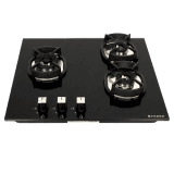 FABER Hobtop Nexus HT603 CRS BR CI Glass Top Automatic Hob | 3 Burners